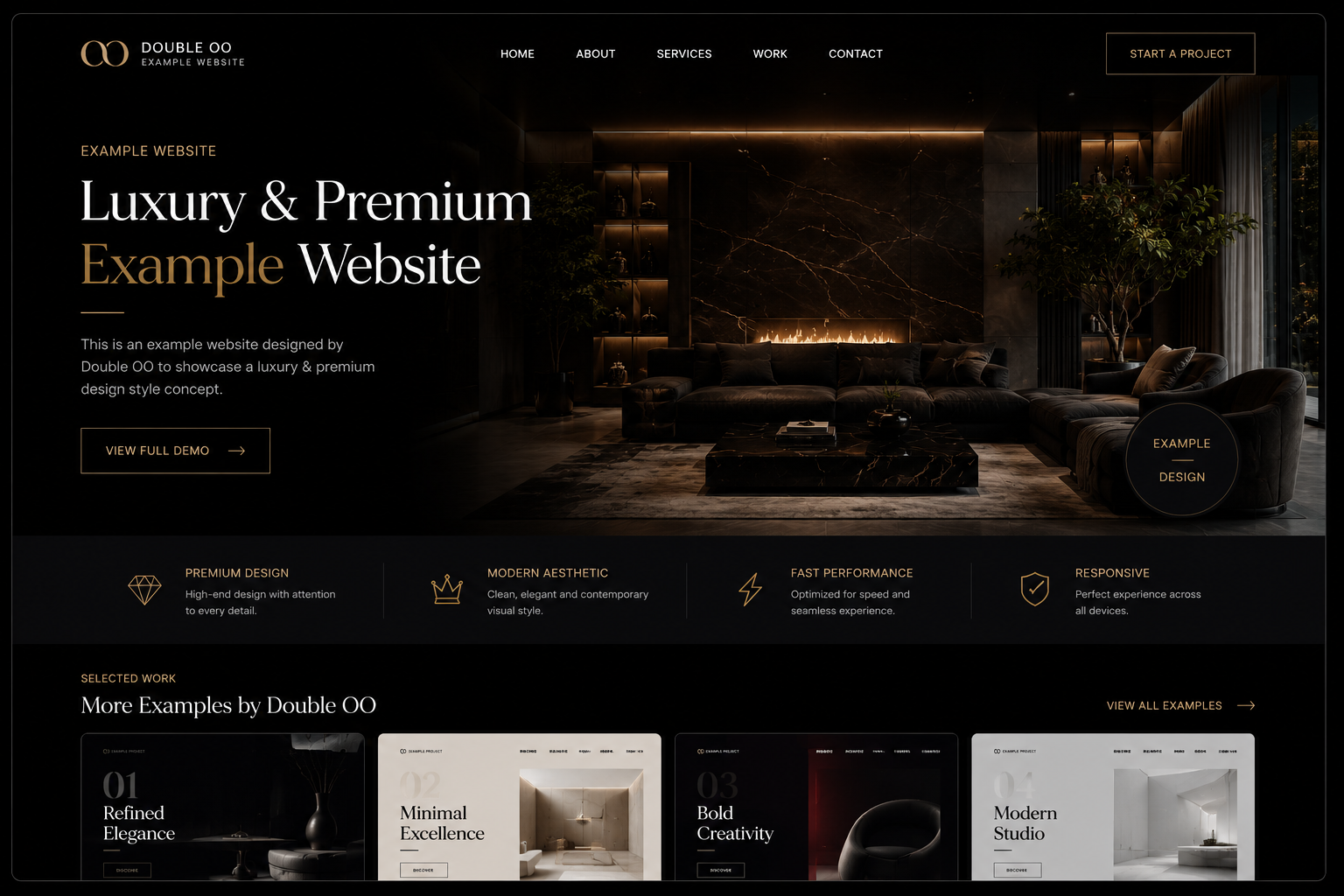 Luxury website style example